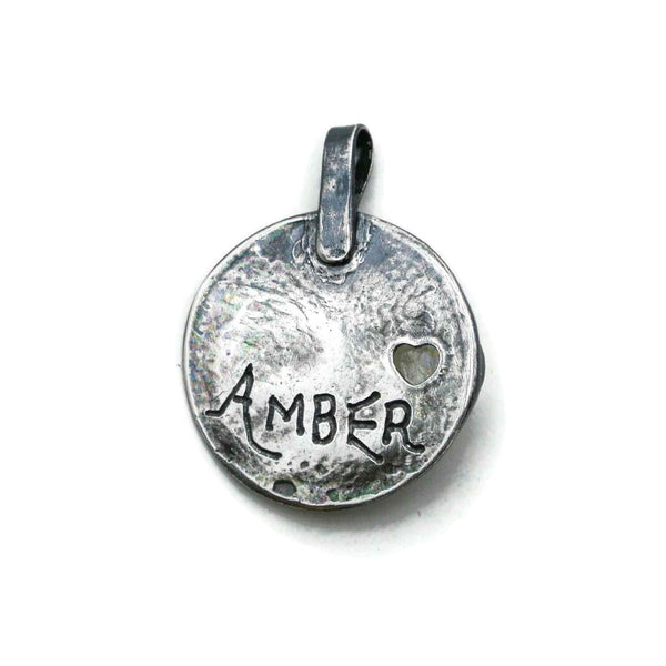 back side showing engraving of cat moon pet memorial necklace