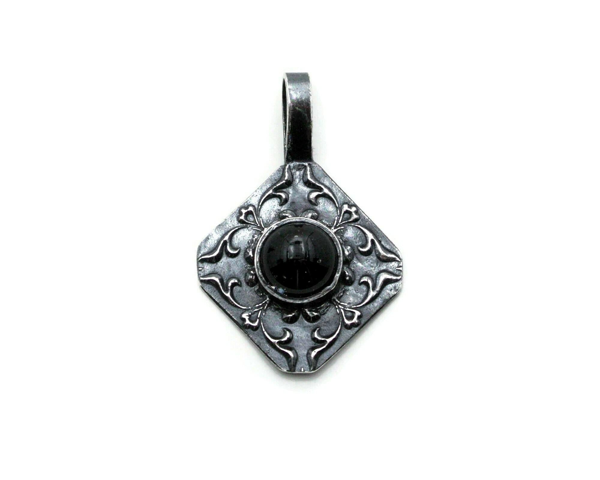 Victorian Gothic Inspired Necklace - Custom Handmade Silver Pendant with optional Memorial Ashes in Glass - Cleopatra Glass Designs