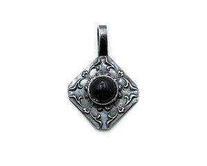 Victorian Gothic Inspired Necklace - Custom Handmade Silver Pendant with optional Memorial Ashes in Glass - Cleopatra Glass Designs