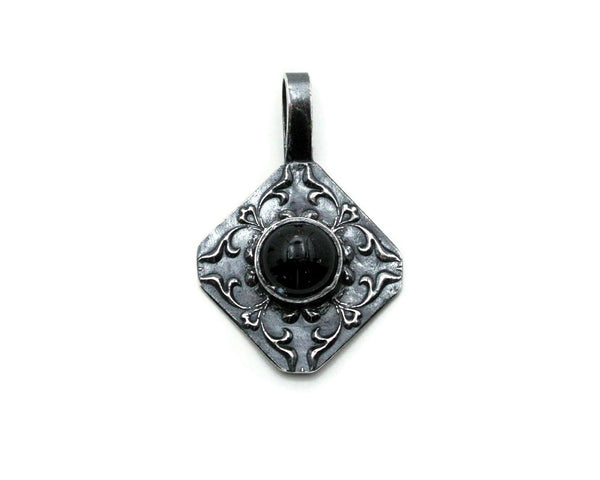 Victorian Gothic Inspired Necklace - Custom Handmade Silver Pendant with optional Memorial Ashes in Glass - Cleopatra Glass Designs