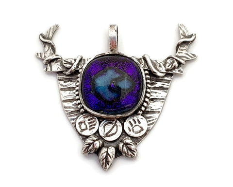 Front of custom druid crest pendant