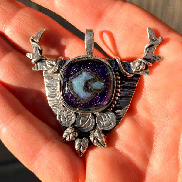 Custom Silver Druid Healer Crest Necklace - Custom Order Design
