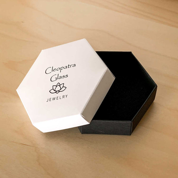 Cleopatra Glass hexagonal jewelry box